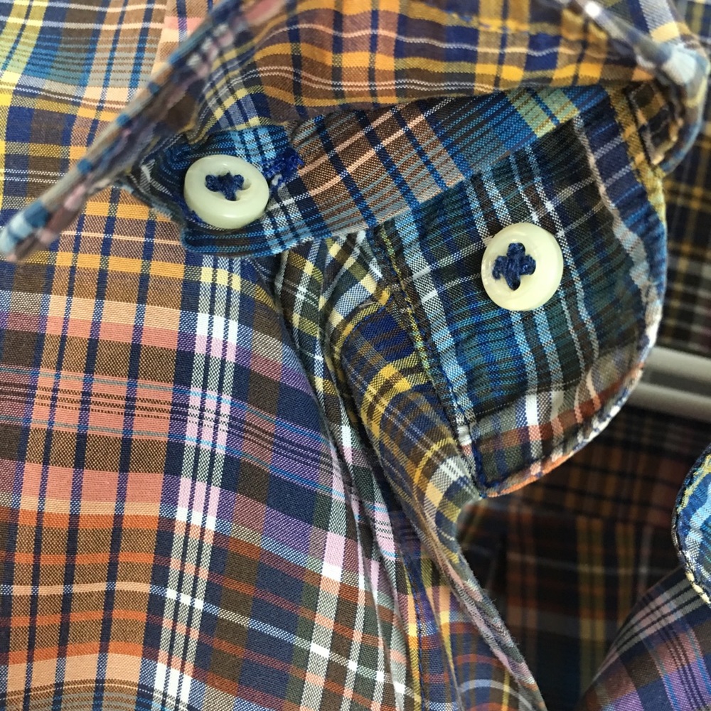 Peter Millar Button Front Cotton Checks Shirt S - image 4